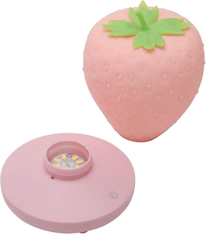 Strawberry Night Light, Cute Silicone Strawberry Lamp, LED Cute Night Light, Bedside Color Changing Lamp, 3 Modes Touch for Birthday, Christmas - LeafyLoom