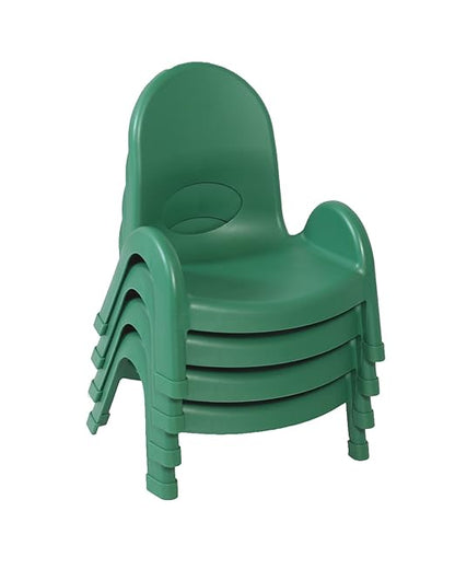 Children's Factory Angeles Value Stack Kids Chair, Preschool/Homeschool/Daycare Furniture, Flexible Seating Classroom Furniture for Toddlers, Green, 5" (AB7705PG) - LeafyLoom