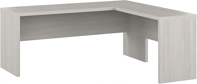 Bush Business Furniture Echo L Shaped Computer Desk, 72W, Gray Sand - LeafyLoom