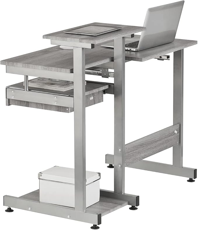 NicBex Laik-DW-00053-DX Desks, 37.75" W x 22" D x 35.25" H, Gray - LeafyLoom