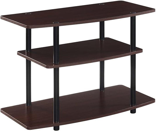 Convenience Concepts Designs2Go 3 Tier TV Stand, 31.5", Espresso/Black Poles - LeafyLoom