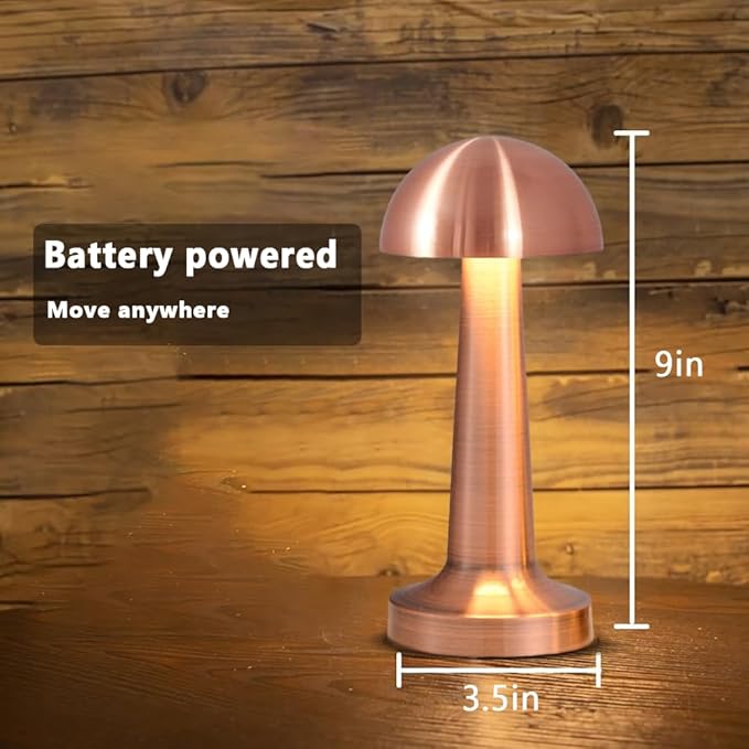 Portable LED Table Lamp, 3-Levels Brightness Metal Desk Lamp, 3 Color Touch Control Rechargeable Lamp, Night Light, Bedside Lamp,Dining Room Lamp (Rose Gold) - LeafyLoom