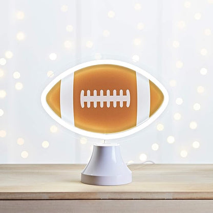 Lights4fun, Inc. American Football Battery Operated LED Neon Kids Bedroom Nightstand Night Light Decoration - LeafyLoom