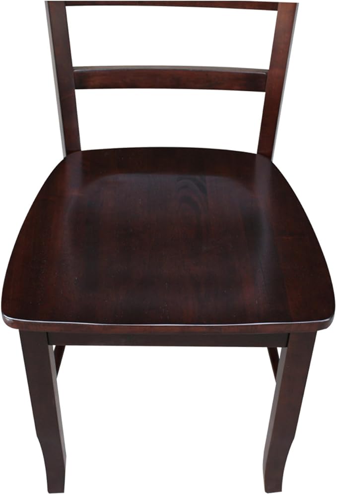 International Concepts Madrid Ladder Back Chair, Java, Rich Mocha - LeafyLoom