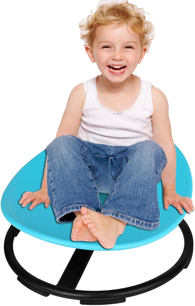 Kids Sensory Swivel Chair, Autism Spinning Chair for Kids Sensory, Sensory Toy Chair, Training Body Coordination, No Assembly Required (Blue) - LeafyLoom