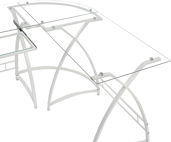 NicBex Laik-DW-00063-DX Desks, 51" W x 51" D x 28" H, White - LeafyLoom