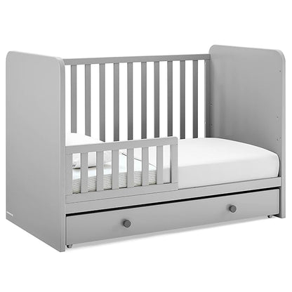 GAP babyGap Graham 4-in-1 Convertible Crib with Storage Drawer - Greenguard Gold Certified, Grey/Dark Grey - LeafyLoom