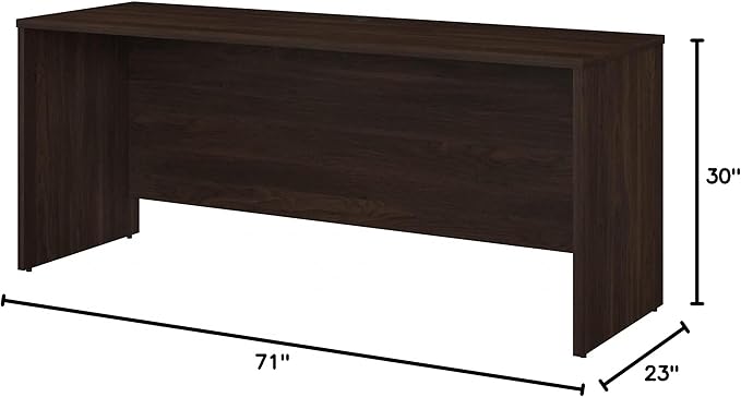 Bush Business Furniture 500 Home-Office-desks, 72W x 24D, Black Walnut - LeafyLoom