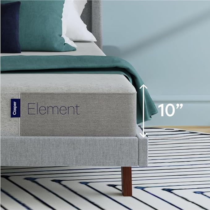 Casper Sleep Element, Medium Firm Twin XL Mattress - Memory Foam + Support - 100-Night Trial - CertiPUR-US Mattress, Grey - LeafyLoom