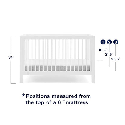 babyGap by Delta Children Charlie 6-in-1 Convertible Crib TrueSleep Crib and Toddler Mattress (Bundle), Bianca White - LeafyLoom