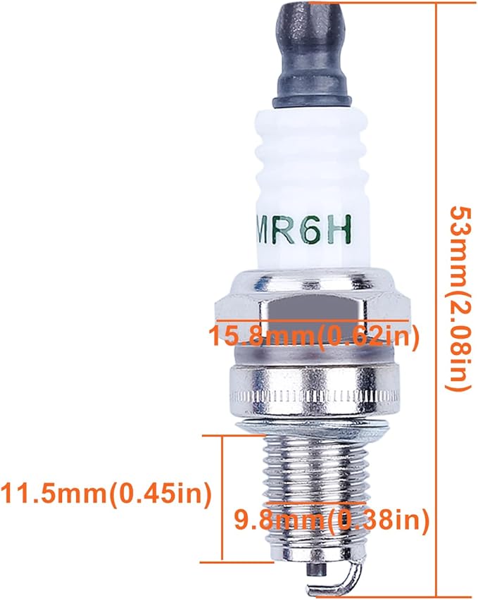 Spark Plug for Husqvarna 130BT 150BT 170BF 170BT 180BF 180BT 350BF 350BT 360BT 370BTS 380BFS 380BTS 560BFS 570BFS 570BTS 426LST 233RJ 243R 253R Backpack Blower Trimmer - LeafyLoom