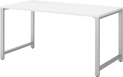 Bush Business Furniture 400 Series Table Desk with Metal Legs, 60W x 30D, White - LeafyLoom