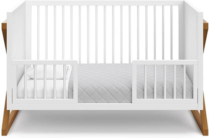 Storkcraft Equinox 3-in-1 Convertible Crib (Vintage Driftwood) Easily Converts to Toddler Bed & Daybed, 3-Position Adjustable Mattress Support Base, Modern Two-Tone Design for Contemporary Nursery - LeafyLoom