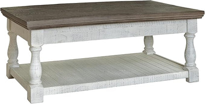 Signature Design by Ashley Havalance Farmhouse TV Stand and Lift Top Coffee Table Bundle - LeafyLoom