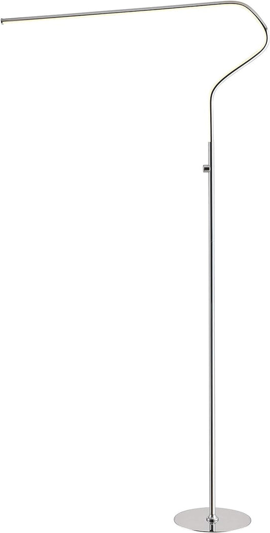 JONATHAN Y JYL7020A Julian 65.25" Integrated LED Metal Floor Lamp Minimalistic,Modern,Contemporary for Bedrooms, Living Room, Office, Reading, Chrome - LeafyLoom