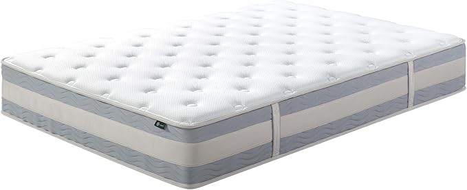 ZINUS 12 Inch Cooling Comfort Support Hybrid Mattress [New Version], Full, Fiberglass free, Medium Plush, Cooling Motion Isolation, Certified Safe Foams & Fabric, Mattress in A Box - LeafyLoom