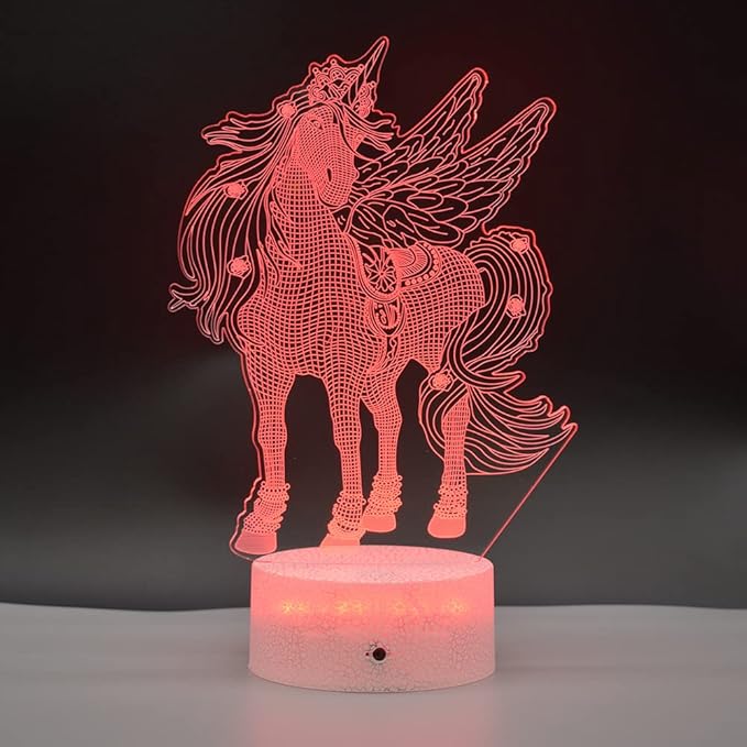 3D LED Night Light for Kids, 7 Colors Changing Unicorn Light, 3 Modes with Remote Control 3D Optical Illusion Light for Kids Bedroom, Home Decor, Birthday Xmas Party Thanksgiving Halloween Gifts - LeafyLoom