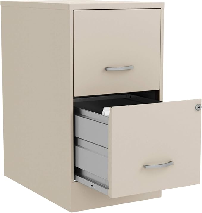 Lorell LYS SOHO File/File 2-Drawer File Cabinet, Stone,Chrome - LeafyLoom