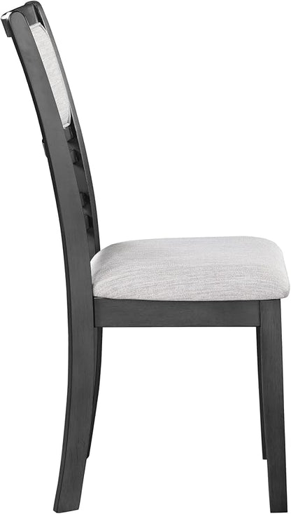 New Classic Furniture Gia Dining Chair (Set of Six), Light Gray Fabric Upholstered Seat & Back Rest, Gray - LeafyLoom