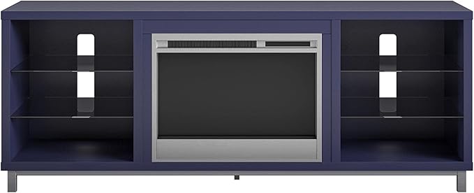 Ameriwood Home Lumina Fireplace TV Stand, Deluxe 70", Navy - LeafyLoom