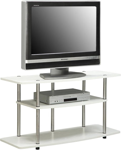 Convenience Concepts Designs2Go 3-Tier Wide TV Stand, 42", White - LeafyLoom