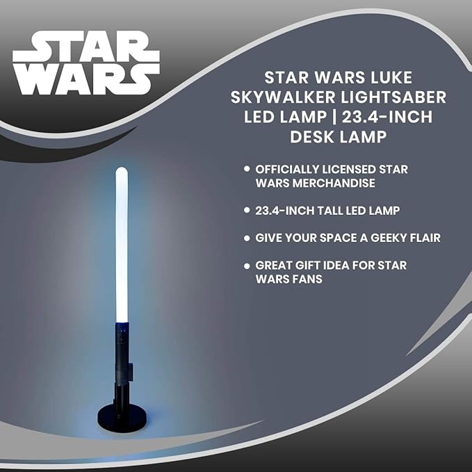 Star Wars Luke Skywalker Lightsaber LED Lamp | 23 Inch Desk Lamp - LeafyLoom