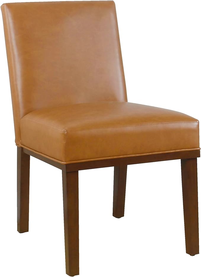 HomePop Kolbe Dining Chair - Carmel Faux Leather (Single Pack) - LeafyLoom