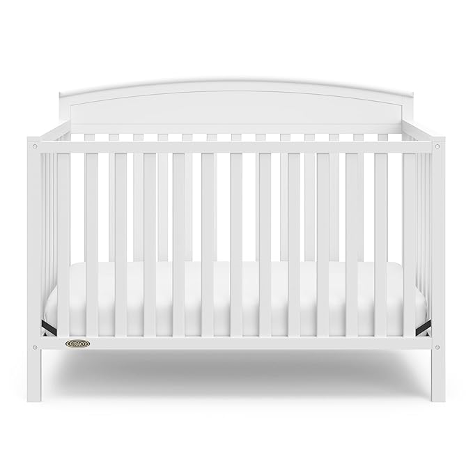 Graco Benton 5-in-1 Convertible Crib (White) – GREENGUARD Gold Certified, Converts from Baby Crib to Toddler Bed, Daybed and Full-Size Bed, Fits Standard Full-Size Crib Mattress - LeafyLoom