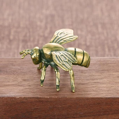 Vintage Solid Brass Bee Figurine - Adorable Desk Decor for Collectors - Perfect Home or Office Accent(Bee) - LeafyLoom