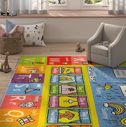 KC Cubs ABC Alphabet Animal Educational Nylon Area Rug - LeafyLoom