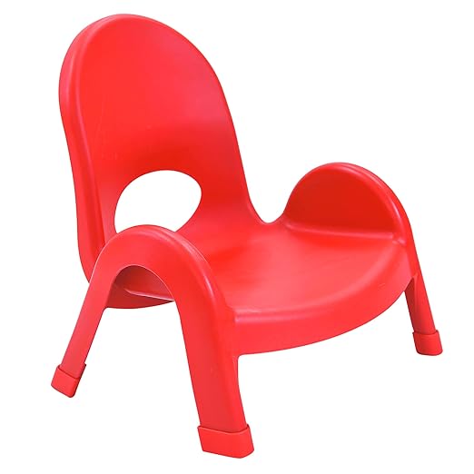 Children's Factory Angeles Value Stack Kids Chair, Preschool/Homeschool/Daycare Furniture, Flexible Seating Classroom Furniture for Toddlers, Red, 5" (AB7705PR) - LeafyLoom