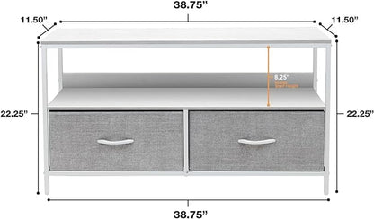 Sorbus TV Stand Dresser with 2 Faux Wood Drawers - Television Riser Chest with Storage - Bedroom, Living Room, Closet, & Dorm Furniture - LeafyLoom