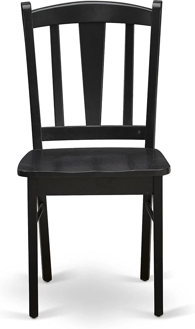 East West Furniture Antique 5 Piece Kitchen Set for 4 Includes a Round Room Table with Pedestal and 4 Dining Chairs, 36x36 Inch, Black & Cherry - LeafyLoom