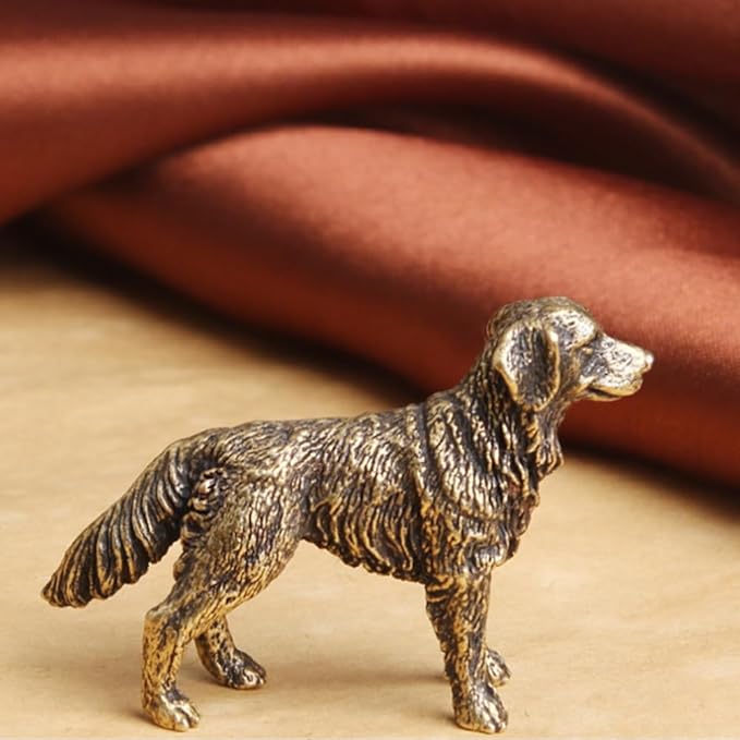 Solid Brass Sheepdog Statue - Vintage Decor Piece for Desk or Shelf for Dog Lovers(Sheepdog) - LeafyLoom