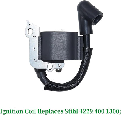 C1Q-S68G Carburetor with 4229 400 1300 Ignition Coil Replaces 4229 120 0606, C1Q-S64, C1Q-S68, C1Q-S68D, C1Q-S68E for Stihl BG55, BG85, BG45, BG46, BG65, SH85, SH55C, SH55 Leaf Blowers - LeafyLoom