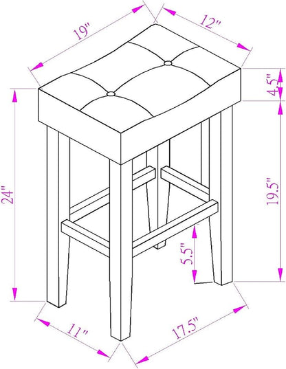 5 Piece Square, Industrial Breakfast Table + 4 Upholstered Stools, Bistro Dining Set, for Living, Small Apartment, Farmhouse, Game Room, Black+White - LeafyLoom