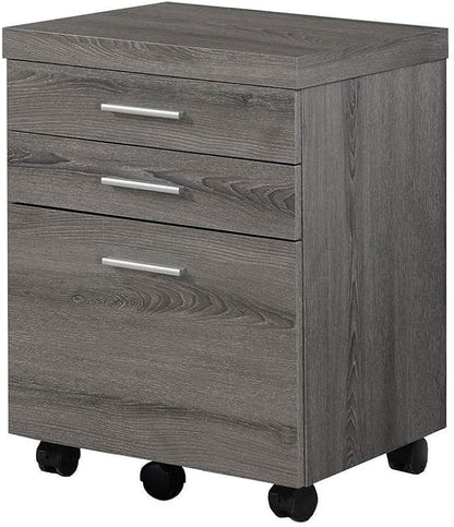 Monarch Specialties 3 Drawer File Cabinet - Filing Cabinet (Dark Taupe) - LeafyLoom