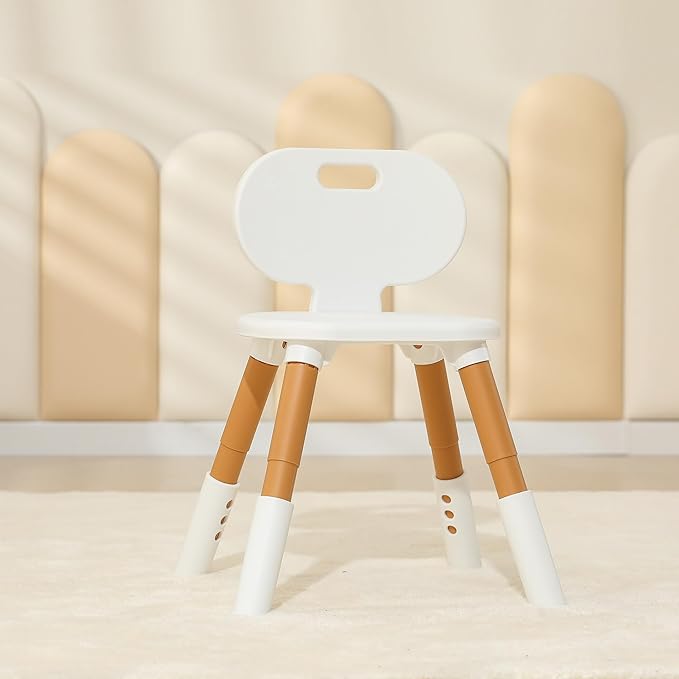 3 Level Height Adjustable Kids Chairs Plastic Preschool Chair Durable and Lightweight Child Chair with a Maximum Load Capacity of 220 pounds Suitable for Day Care, Classroom, and Home (1-Pack Beige) - LeafyLoom