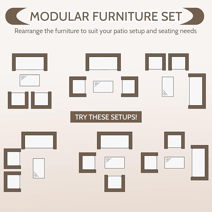 FDW 4 Pieces Outdoor Furniture Set Patio Conversation Set Wicker with Rattan Chair Loveseats Coffee Table for Outdoor Indoor Garden Backyard Porch Poolside Balcony,Gray Wicker/Red Cushions - LeafyLoom