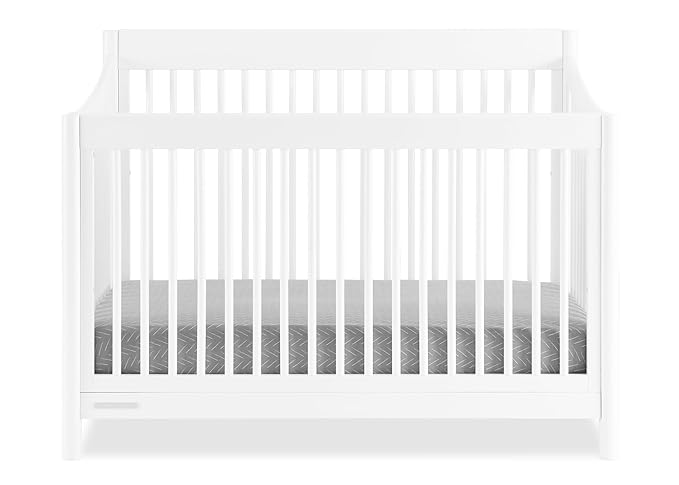 Delta Children Brooks 6-in-1 Convertible Crib - Greenguard Gold Certified, Bianca White - LeafyLoom