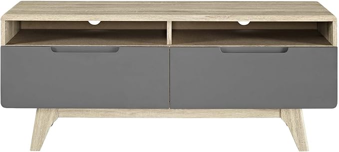 Modway Origin Mid-Century Modern 47 Inch TV Stand in Natural Gray - LeafyLoom