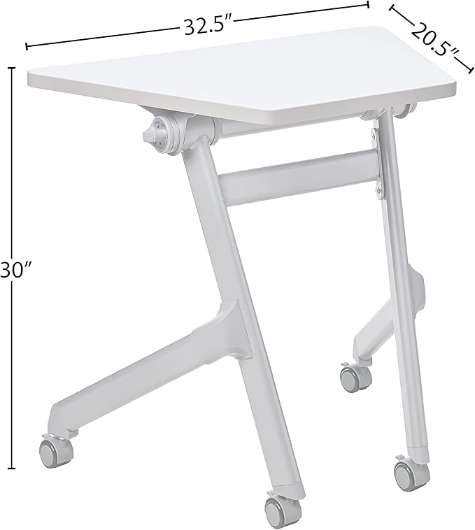 Safco Products Learn Student Nesting Trapezoid Desk, Small Corner Desk for Classrooms & Custom Classroom Layouts (Dry Erase) - LeafyLoom