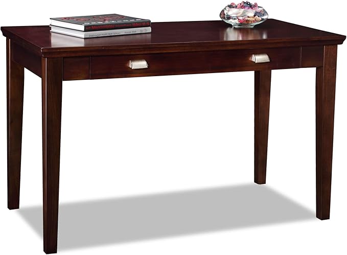 Leick Home 81400 Laptop Computer Writing Desk with Drop Front Keyboard Drawer, Chocolate Cherry - LeafyLoom