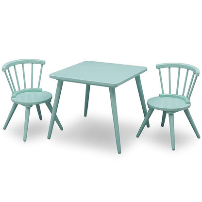 Delta Children Windsor 2 Chair, 3 Piece Set, Aqua - LeafyLoom