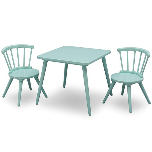 Delta Children Windsor 2 Chair, 3 Piece Set, Aqua - LeafyLoom