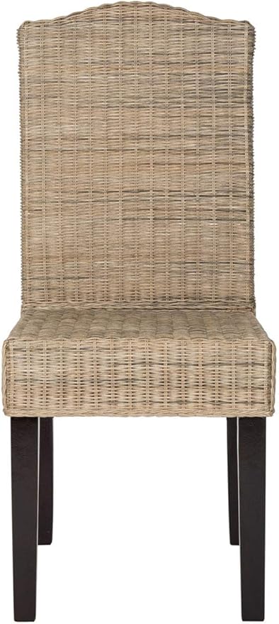 Safavieh Home Collection Odette Grey Wicker Dining Chair - LeafyLoom