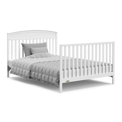 Graco Benton 5-in-1 Convertible Crib with Drawer (White) - Converts from Baby Crib to Toddler Bed, Daybed and Full-Size Bed, Fits Standard Full-Size Crib Mattress, Adjustable Mattress Support Base - LeafyLoom