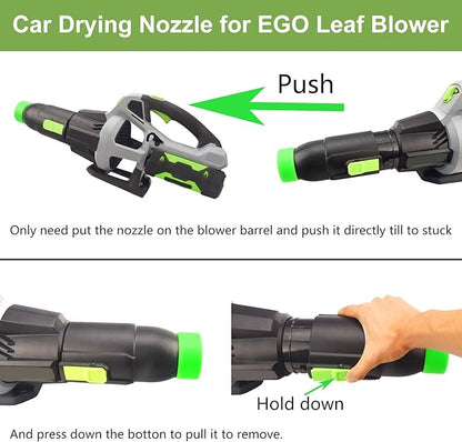 Car Drying Nozzle for EGO Leaf Blower - for EGO Power+ 530 575 580 615 650 765 Leaf Blower (Car Drying Nozzle/Car Wash Towel 16x16 in*2) - LeafyLoom