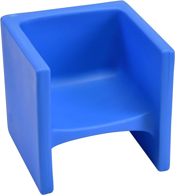 Children's Factory 3-in-1 Cube Chair for Kids, Flexible Seating Classroom Furniture, 1-Pack, Blue - LeafyLoom