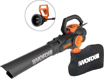 WORX 12 Amp TRIVAC 3-in-1 Electric Leaf Blower/Mulcher/Yard Vacuum - WG512 - LeafyLoom